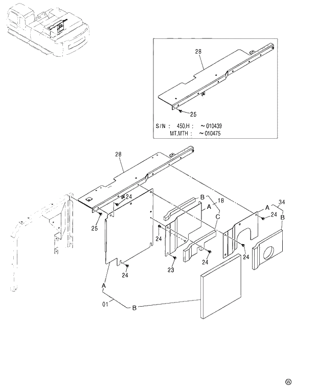 Схема запчастей Hitachi ZX480MT - 056 COVER (2-2) 450,H,MT,MTH (010001-). 01 UPPERSTRUCTURE