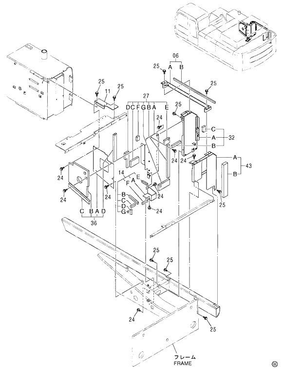 Схема запчастей Hitachi ZX450H - 059 COVER (2-3) 460 (050001-). 01 UPPERSTRUCTURE