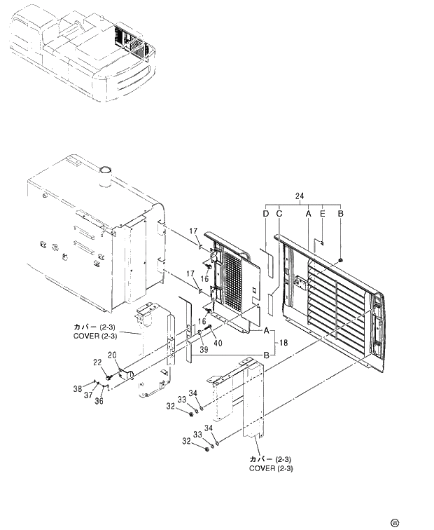 Схема запчастей Hitachi ZX450 - 065 COVER (3-2) 460 (050001-). 01 UPPERSTRUCTURE