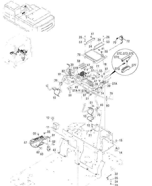 Схема запчастей Hitachi ZX460LCH - 091 ELECTRIC PARTS (7) 450,H,MT,MTH DOMESTIC (010001-). 01 UPPERSTRUCTURE