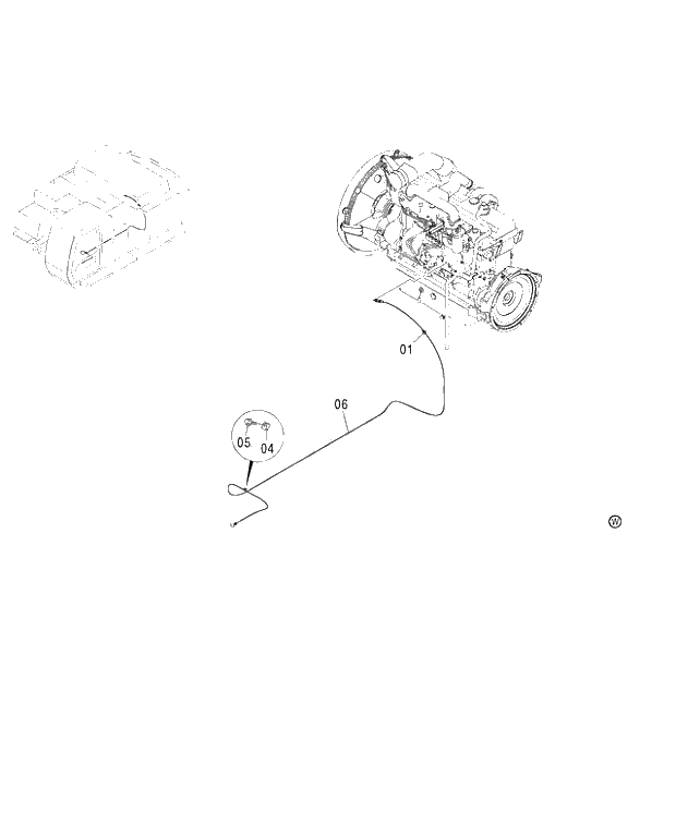 Схема запчастей Hitachi ZX450H - 100 ENGINE STOP CABLE (450,H,MT,MTH 010001-460 050001-). 01 UPPERSTRUCTURE