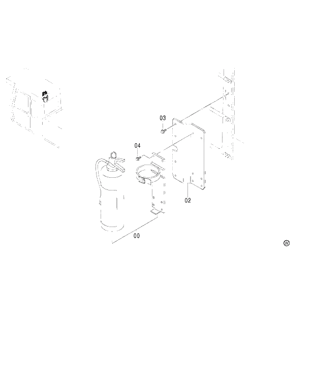 Схема запчастей Hitachi ZX480MT - 103 EXTINGUISHER H,MTH (010001-). 01 UPPERSTRUCTURE