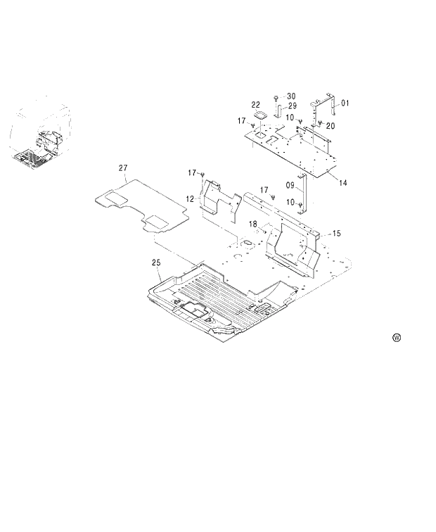 Схема запчастей Hitachi ZX480MTH - 105 FLOOR PARTS (450,H,MT,MTH 010001-460 050001-). 01 UPPERSTRUCTURE