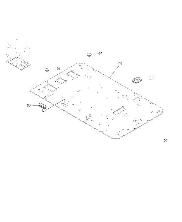 Схема запчастей Hitachi ZX450LCH - 106 FLOOR PLATE (450,H,MT,MTH 010001-460 050001-). 01 UPPERSTRUCTURE