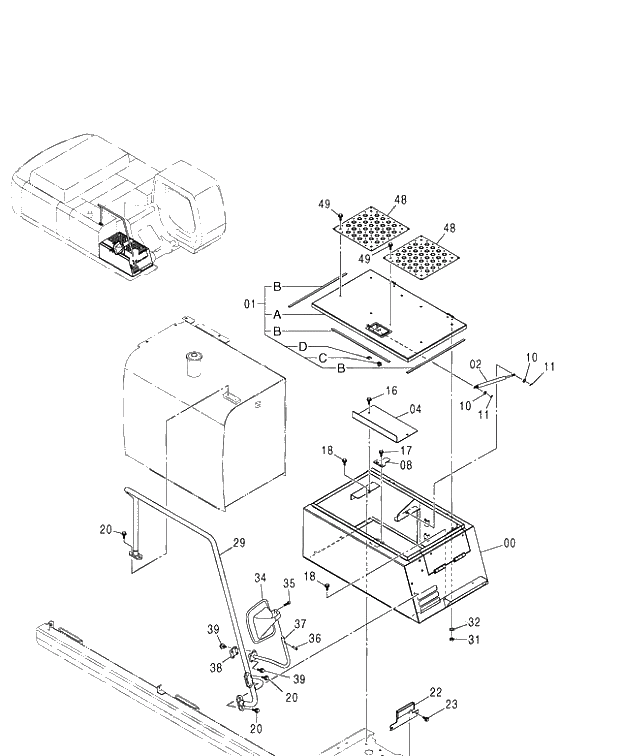 Схема запчастей Hitachi ZX450 - 131 LUBRICATOR BOX 460 (050001-). 01 UPPERSTRUCTURE