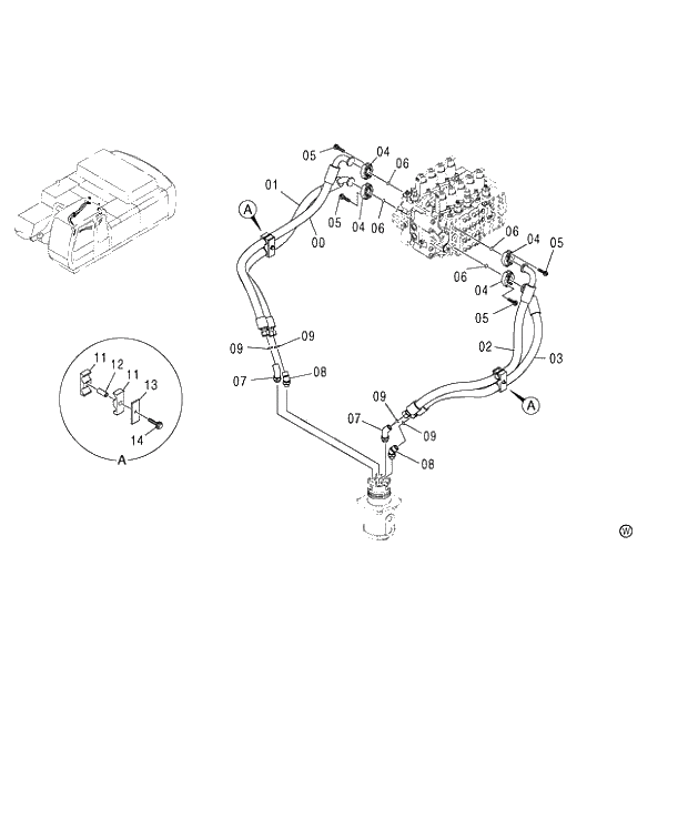 Схема запчастей Hitachi ZX480MTH - 136 MAIN PIPING (2) 460 (050001-). 01 UPPERSTRUCTURE