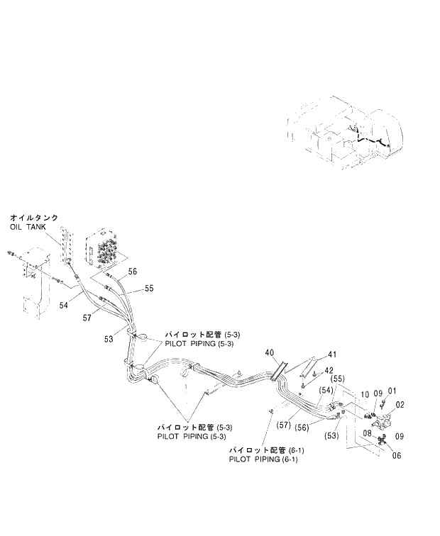 Схема запчастей Hitachi ZX450 - 160 PILOT PIPING (6-2) (450,H,MT,MTH 010001-460 050001-). 01 UPPERSTRUCTURE