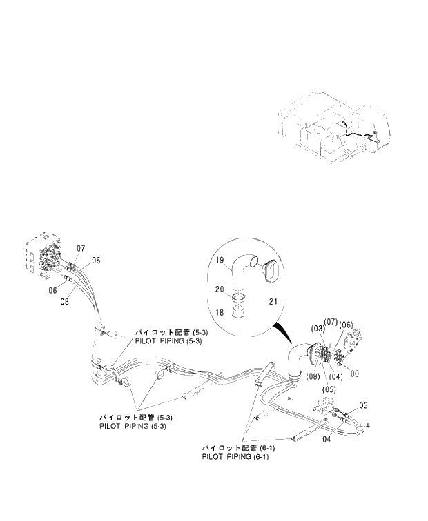 Схема запчастей Hitachi ZX450 - 163 PILOT PIPING (7-2) (450,H,MT,MTH 010001-460 050001-). 01 UPPERSTRUCTURE