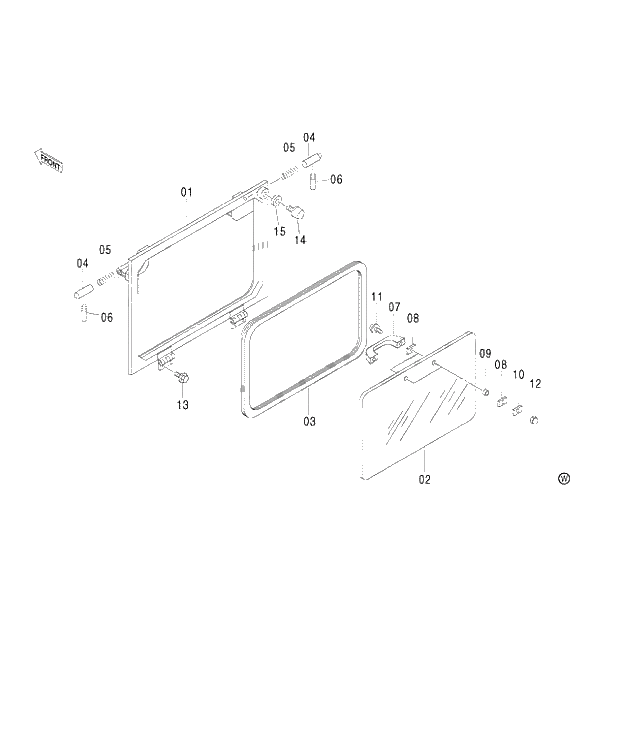 Схема запчастей Hitachi ZX450H - 173 REAR WINDOW H,MTH (010001-D02_11). 01 UPPERSTRUCTURE