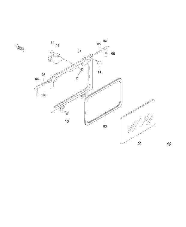 Схема запчастей Hitachi ZX480MT - 174 REAR WINDOW H,MTH (D02_12-). 01 UPPERSTRUCTURE