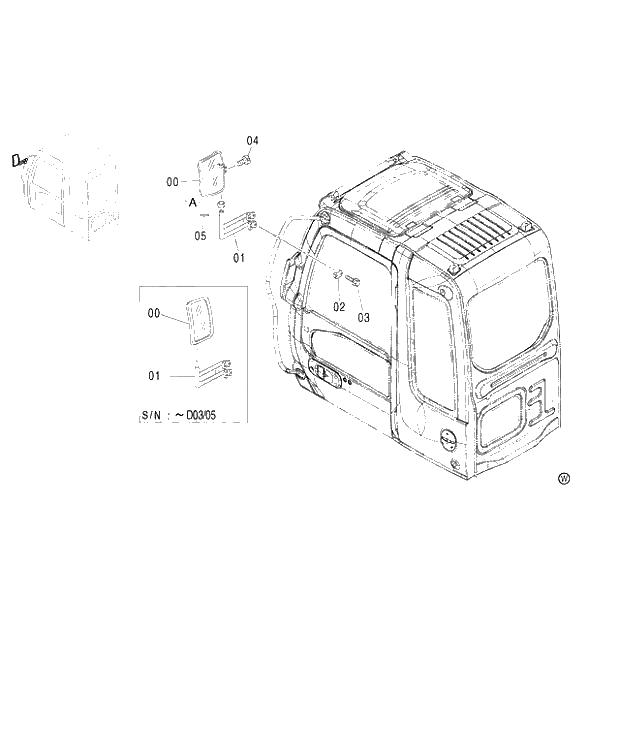 Схема запчастей Hitachi ZX450H - 175 REARVIEW MIRROR (450,H,MT,MTH 010001-460 050001-). 01 UPPERSTRUCTURE