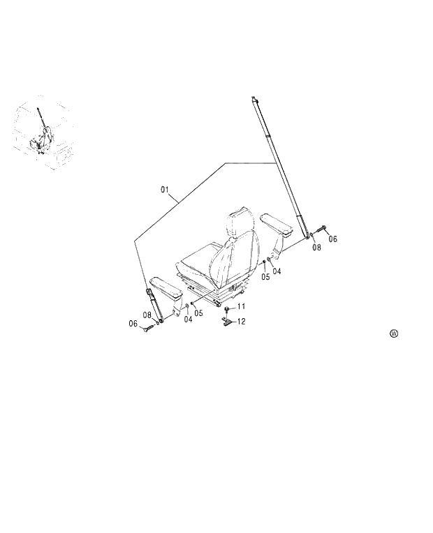 Схема запчастей Hitachi ZX460LCH - 187 SEAT BELT (AIR-SUSPENSION SEAT) 460 (050001-). 01 UPPERSTRUCTURE