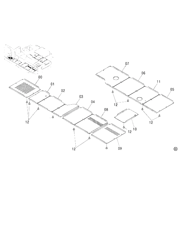 Схема запчастей Hitachi ZX450LC - 203 UNDER COVER H,MTH (010001-). 01 UPPERSTRUCTURE