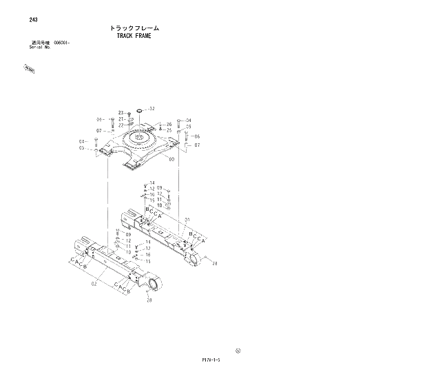 Схема запчастей Hitachi ZX800 - 243 TRACK FRAME 02 UNDERCARRIAGE