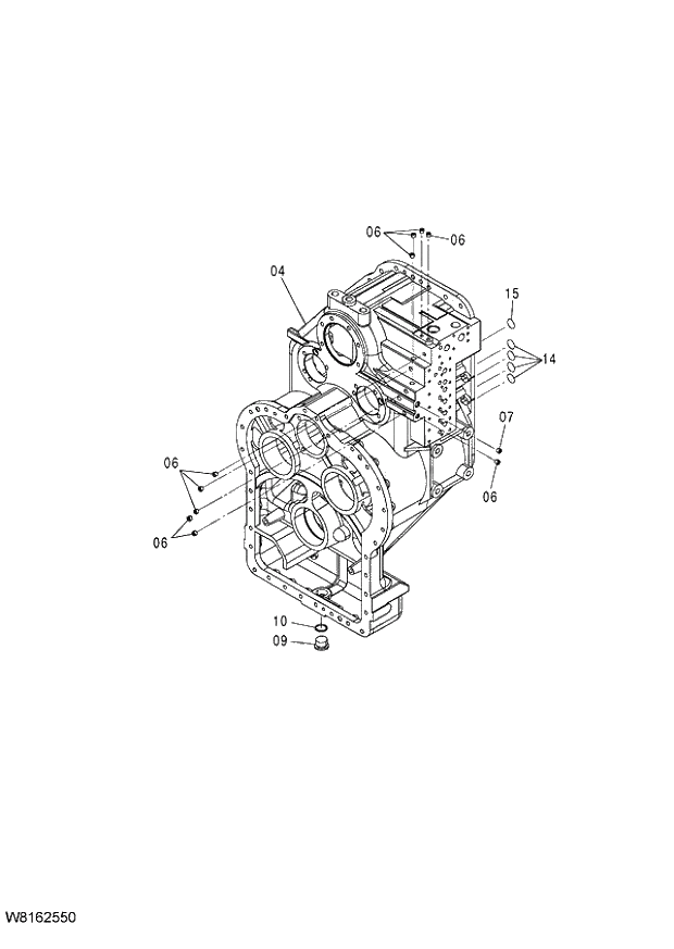 Схема запчастей Hitachi ZW220 - 280_TRANSMISSION (1_22) 6CG,HCG,HEG (005101-009999). 05 POWER TRAIN