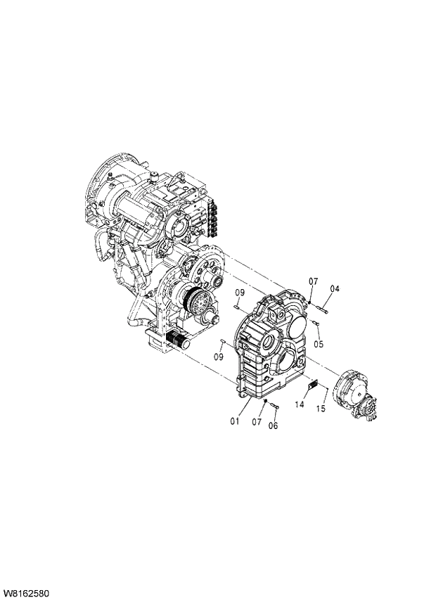 Схема запчастей Hitachi ZW220 - 283_TRANSMISSION (4_22) 6CG,HCG,HEG (005101-009999). 05 POWER TRAIN