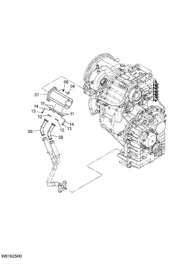 Схема запчастей Hitachi ZW220 - 292_TRANSMISSION (13_22) 6CG,HCG,HEG (005101-009999). 05 POWER TRAIN