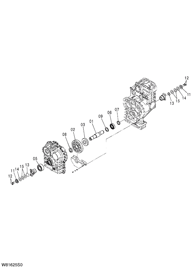 Схема запчастей Hitachi ZW220 - 301_TRANSMISSION (17_22) 6CG,HCG,HEG (005101-009999). 05 POWER TRAIN