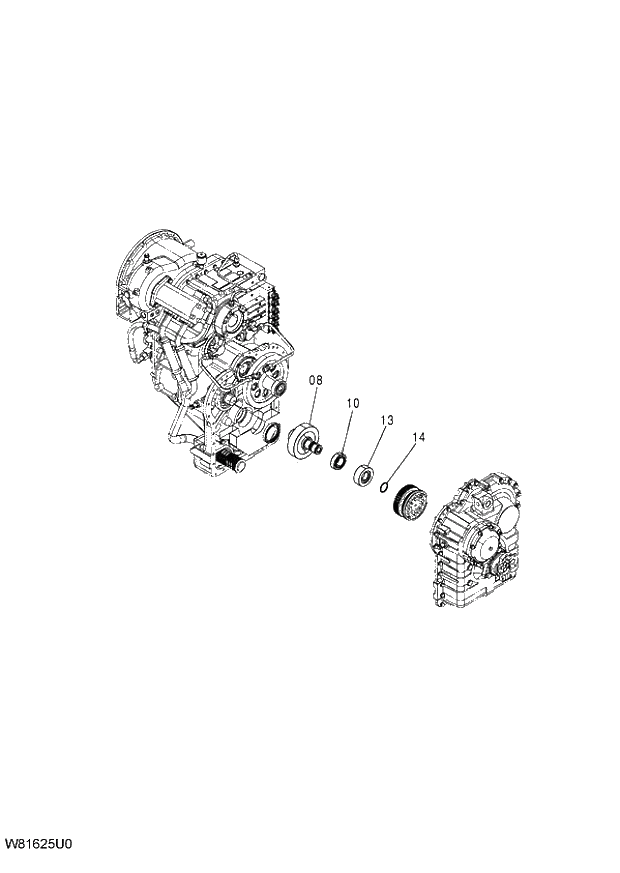 Схема запчастей Hitachi ZW220 - 303_TRANSMISSION (19_22) 6CG,HCG,HEG (005101-009999). 05 POWER TRAIN