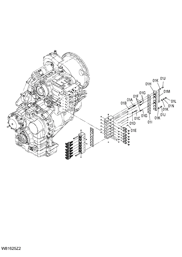 Схема запчастей Hitachi ZW220 - 310_VALVE ASSY (2) (1-2) 6CG,HCG,HEG (006123-009999). 05 POWER TRAIN