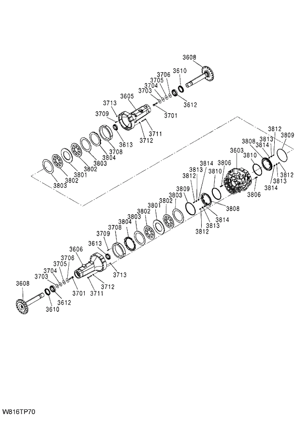 Схема запчастей Hitachi ZW220 - 315_AXLE ASSY (R) (1_4) (TPD) (000101-004999, 005101-). 05 POWER TRAIN