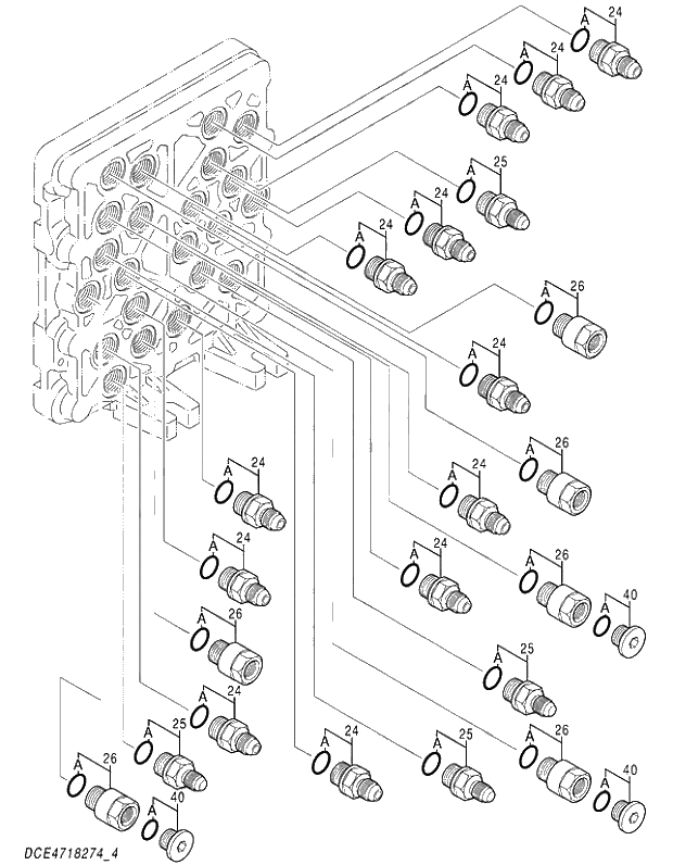 Схема запчастей Hitachi ZX350LCH-5G - 013 VALVE;SHUTTLE (4-5) 03 VALVE