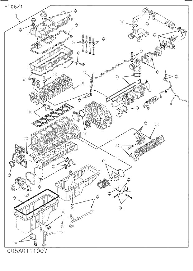Схема запчастей Hitachi ZW250 - 005_ENGINE GASKET KIT. 005_ENGINE GASKET KIT.