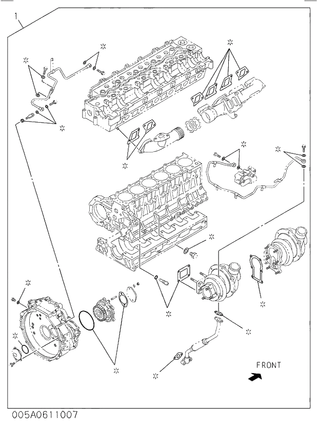 Схема запчастей Hitachi ZW250 - 005_ENGINE GASKET KIT. 005_ENGINE GASKET KIT.