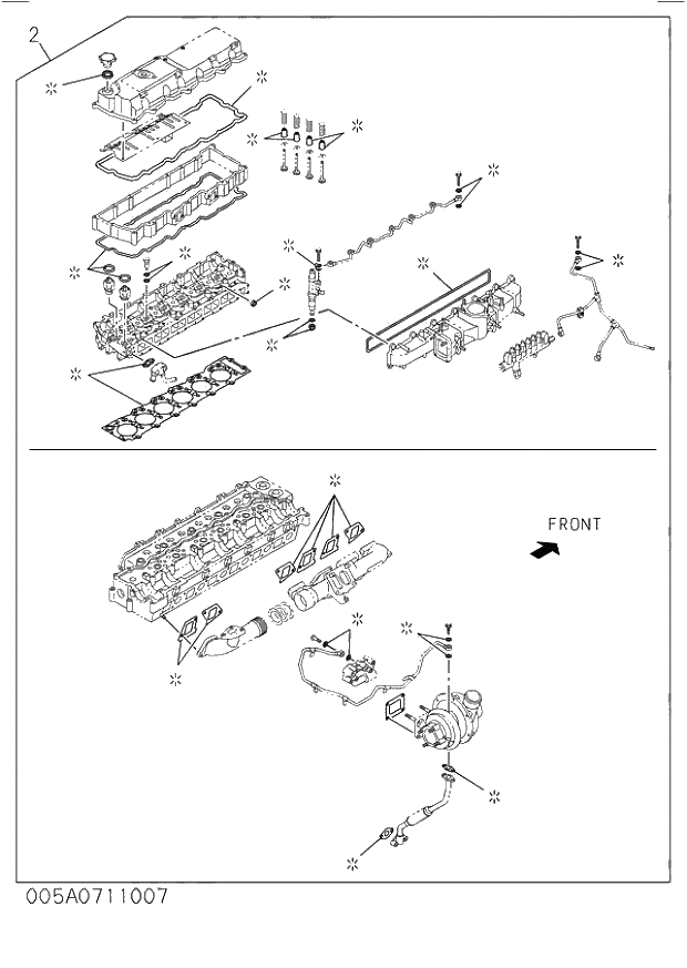 Схема запчастей Hitachi ZW250 - 005_ENGINE GASKET KIT. 005_ENGINE GASKET KIT.