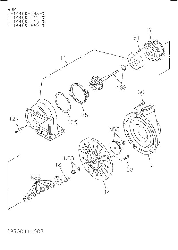 Схема запчастей Hitachi ZW250 - 037_TURBOCHARGER (200508-). 037_TURBOCHARGER (200508-).