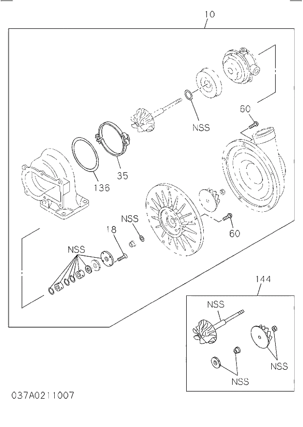 Схема запчастей Hitachi ZW250 - 037_TURBOCHARGER (200508-). 037_TURBOCHARGER (200508-).