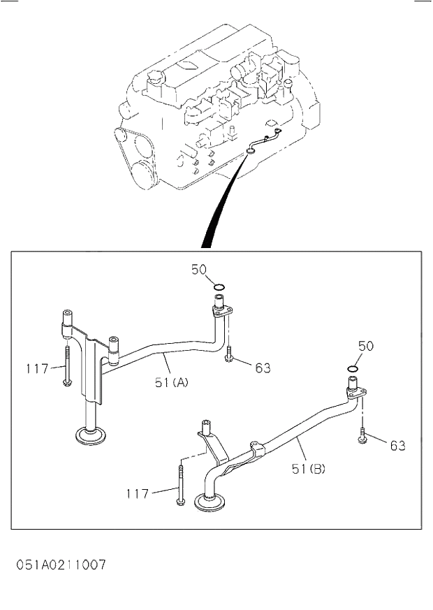 Схема запчастей Hitachi ZW250 - 051_OIL PUMP AND OIL STRAINER. 051_OIL PUMP AND OIL STRAINER.