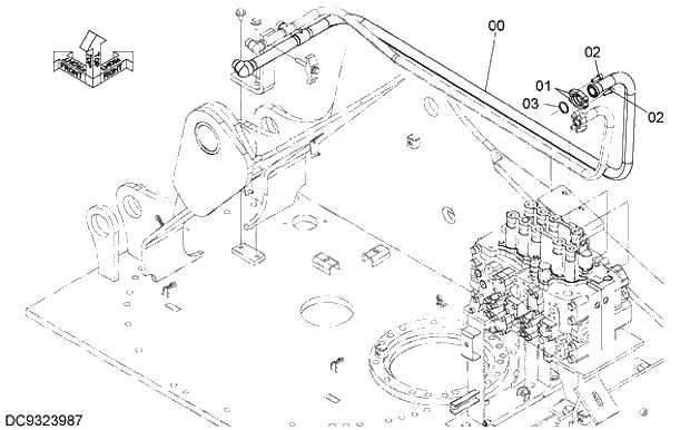 Схема запчастей Hitachi ZX200LC-5G - 005 BOOM BOTTOM PIPING 05 HYDRAULIC PIPING (MAIN)