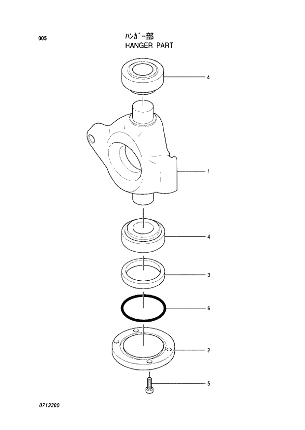 Схема запчастей Hitachi EX60-5 - 005 HANGER PART (050001 -). 01 PUMP