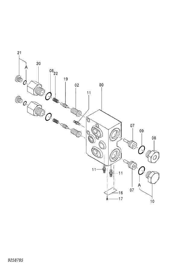 Схема запчастей Hitachi ZX140W-3 - 431 VALVE CHECK ( CEB CED 002001-,005001- CEA 020001-,050001-). 05 CYLINDER