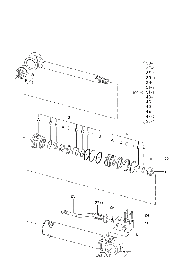 Схема запчастей Hitachi ZX140W-3 - 436 CYL. OUTRIGGER (LEFT FRONT, RIGHT REAR) ( CEB CED 002001-,005001- CEA 020001-,050001-). 05 CYLINDER