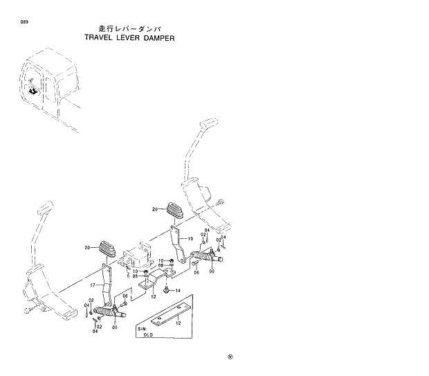 Схема запчастей Hitachi EX210LCH-5 - 089 TRAVEL LEVER DAMPER 01 UPPERSTRUCTURE