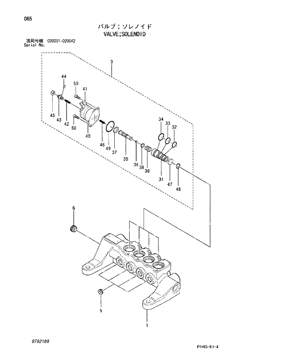 Схема запчастей Hitachi ZX270 - 065 VALVE;SOLENOID. VALVE