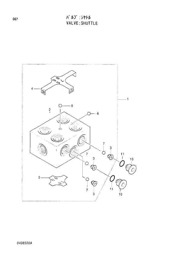 Схема запчастей Hitachi EX200LCH-3 - 067 SHUTTLE VALVE. 03VALVE