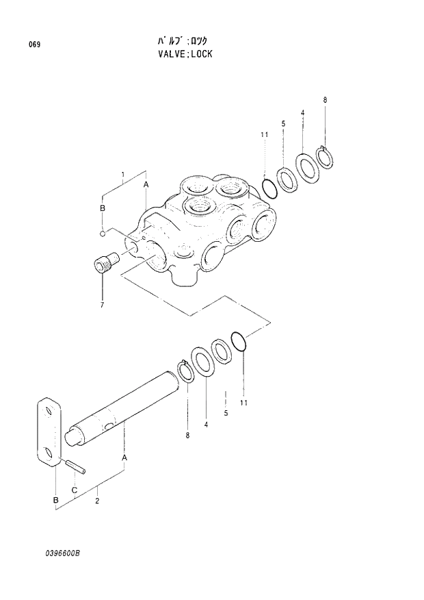 Схема запчастей Hitachi EX200LCH-3 - 069 LOCK VALVE. 03VALVE