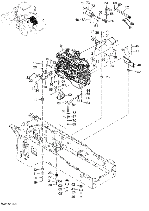 Схема запчастей Hitachi ZW250 - 001_ENGINE 6CH,HCH,HEH (005101-005102). 01 ENGINE