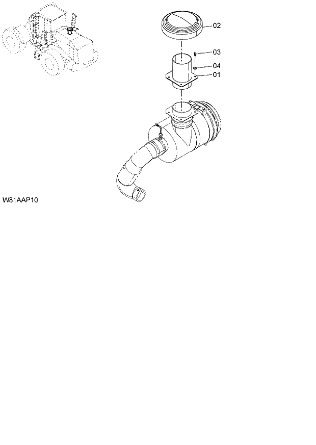 Схема запчастей Hitachi ZW250 - 022_RAINCAP(APL001) (000101-004999, 005101-). 01 ENGINE