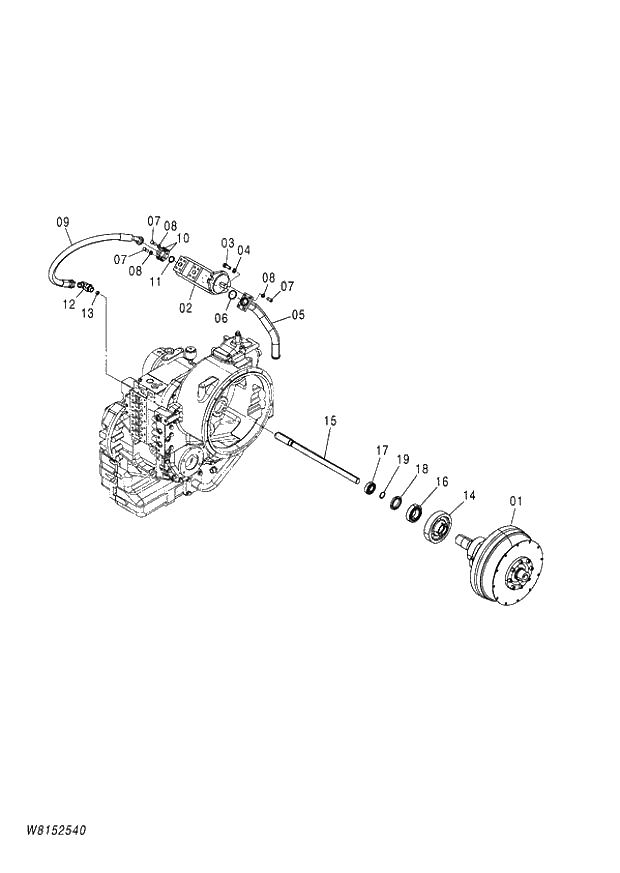 Схема запчастей Hitachi ZW180 - 277 TRANSMISSION (3-7) (000101-004999, 005101-). 05 POWER TRAIN