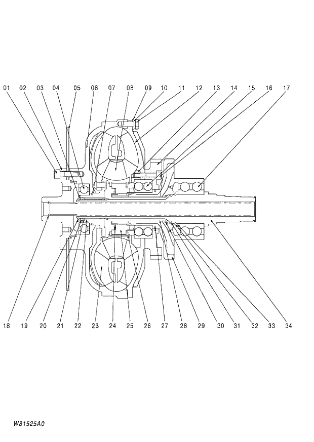 Схема запчастей Hitachi ZW180 - 278 T-C WHEEL ASSY (000101-004999, 005101-). 05 POWER TRAIN