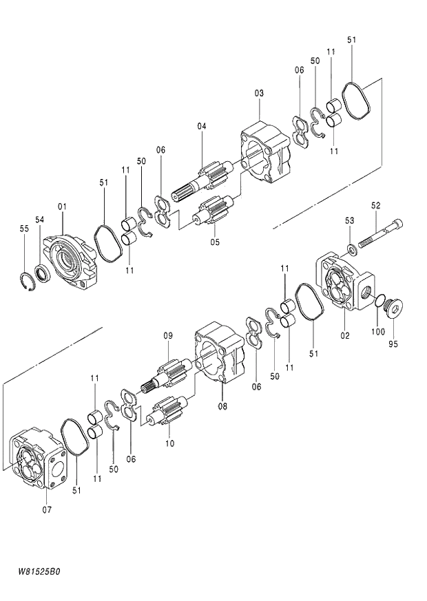 Схема запчастей Hitachi ZW180 - 279 PUMP CHARGING (000101-004999, 005101-). 05 POWER TRAIN