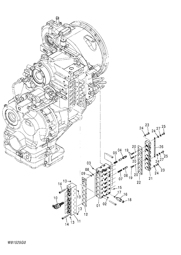 Схема запчастей Hitachi ZW180 - 286 VALVE ASSY (000101-004999, 005101-). 05 POWER TRAIN