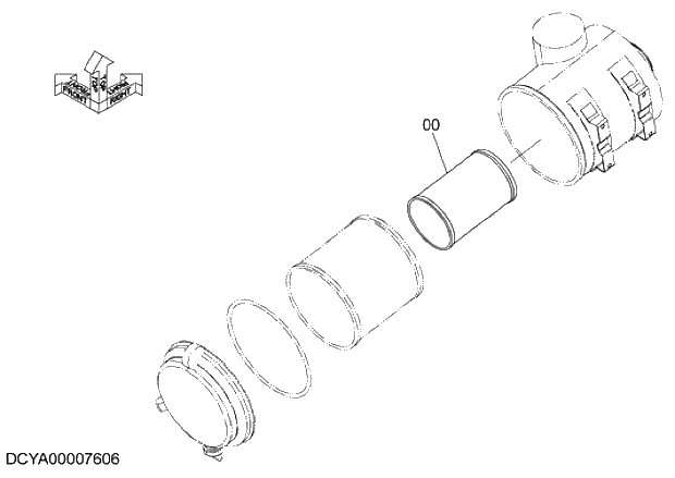 Схема запчастей Hitachi ZX280LC-5G - 009 ELEMENT (INNER) 02 ENGINE