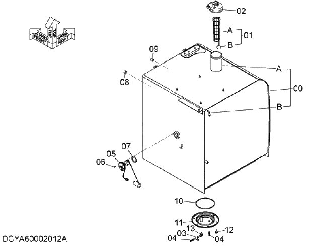 Схема запчастей Hitachi ZX280-5G - 015 FUEL TANK 02 ENGINE