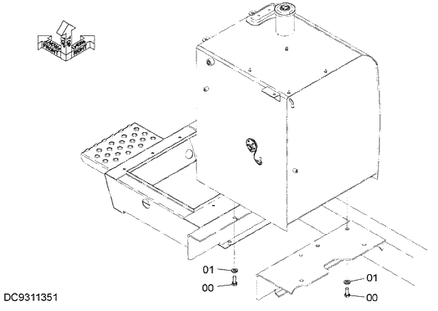 Схема запчастей Hitachi ZX280-5G - 016 FUEL TANK SUPPORT 02 ENGINE