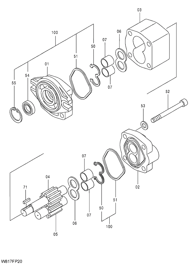 Схема запчастей Hitachi ZW310 - 004 PUMP FAN(FPM001). 01 PUMP